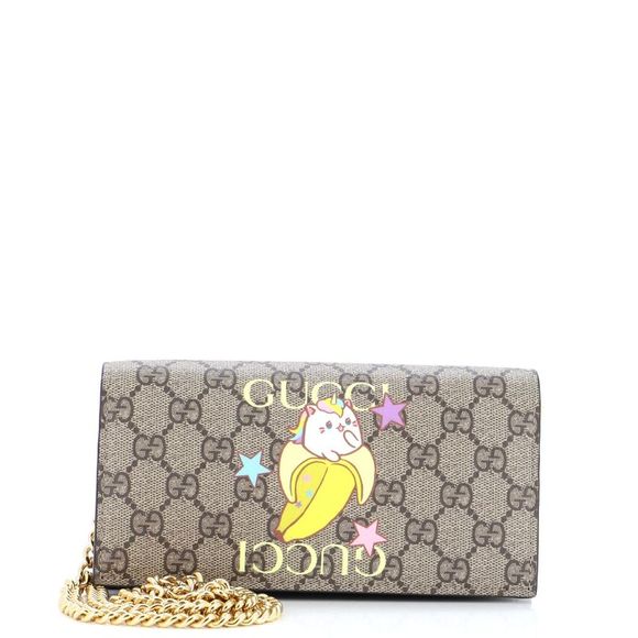 Gucci Handbags - Gucci Chain Wallet Printed GG Coated Canvas Print, Multicolor
